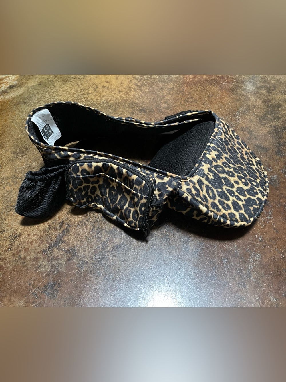 Leopard Print Women’s Adjustable Visor Belt Bag - Black & Tan